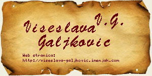 Višeslava Galjković vizit kartica